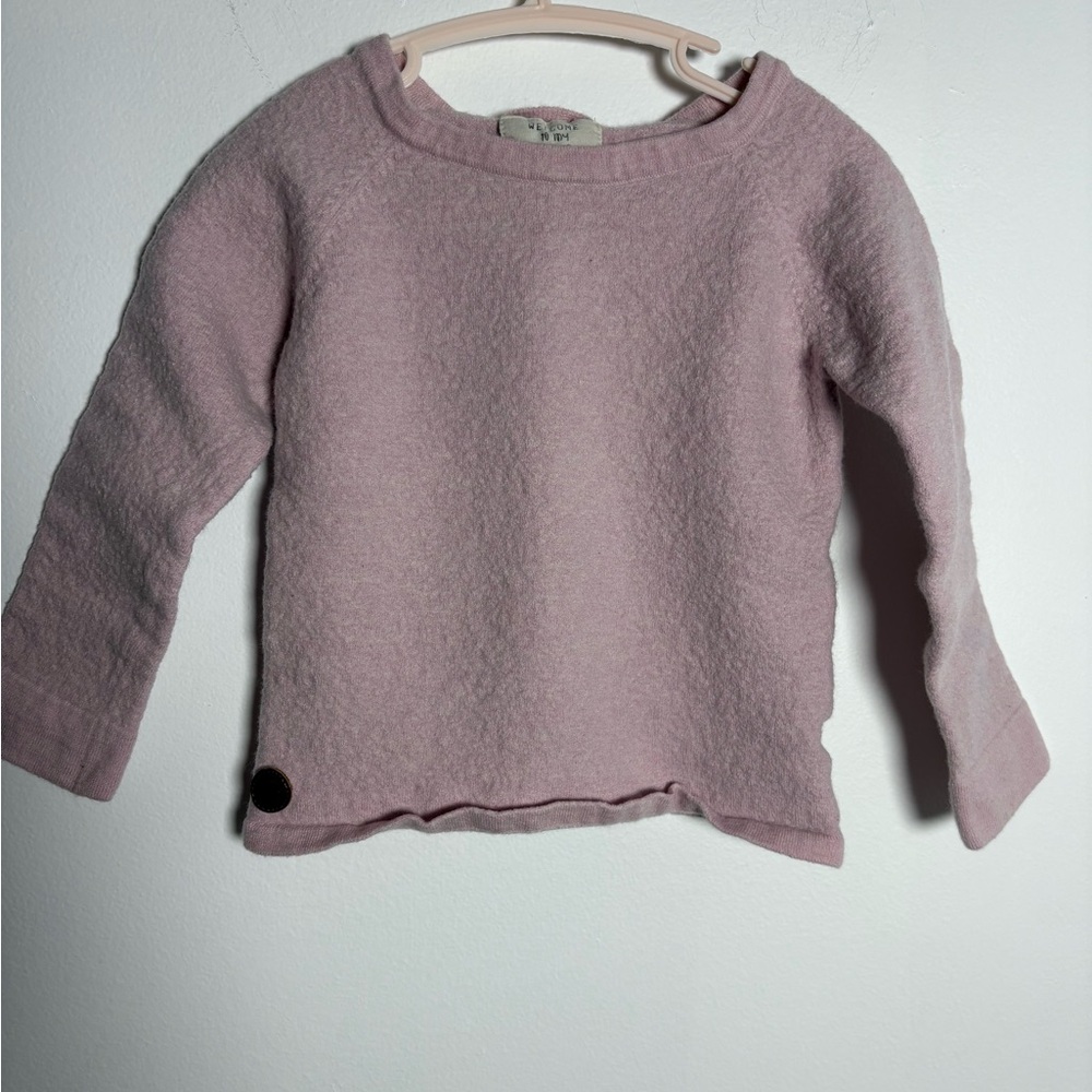 Pink Long Sleeve merino wool Sweater